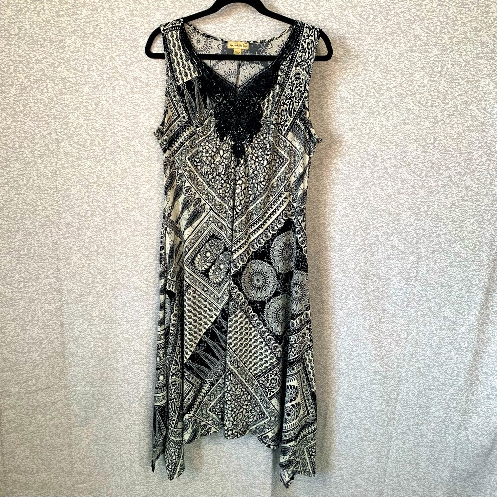Live and Let Live Black and White Asymmetrical Dress